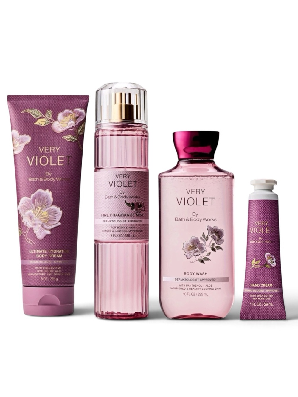 NEW! 4-Pc Bath & Body Works VERY VIOLENT Body Care Trio
